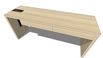 实木办公桌sketchup模型下载